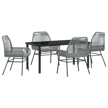 Set de 5 Mobilier de Grădină cu Perne Gri Ratan Sintetic - Img 2
