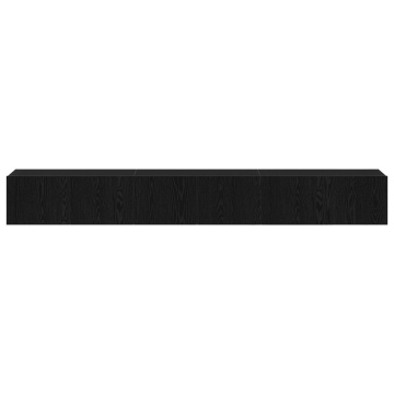 Set de cabinet TV 3 piese negru din lemn ingineresc - Img 4