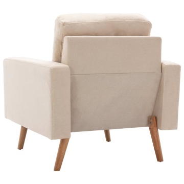Set de canapele, 2 piese, crem, material textil - Img 6
