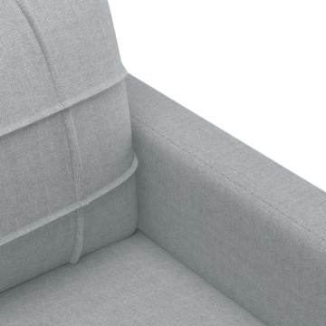 Set de canapele cu perne, 3 piese, gri deschis, textil - Img 5