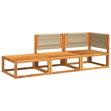 Set de canapele de grădină cu perne, 3 piese, lemn masiv acacia - Img 3