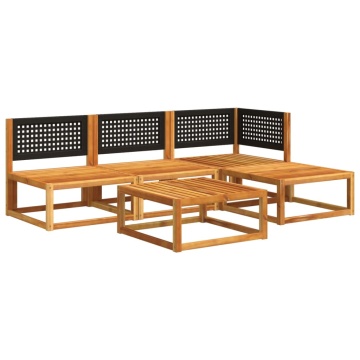 Set de canapele de grădină cu perne, 5 buc., lemn masiv acacia - Img 3