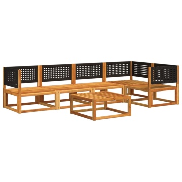 Set de canapele grădină cu perne, 6 piese, lemn masiv acacia - Img 3