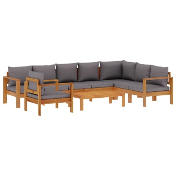 Set de canapele grădină cu perne, 6 piese, lemn masiv acacia - Img 2