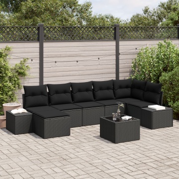 Set de canapele pentru grădină Set de 8 Negru - Img 1