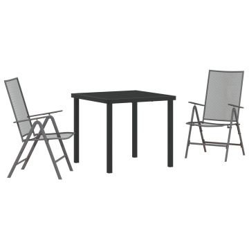Set de dining de grădină 3 piese din oțel antracit - Img 2