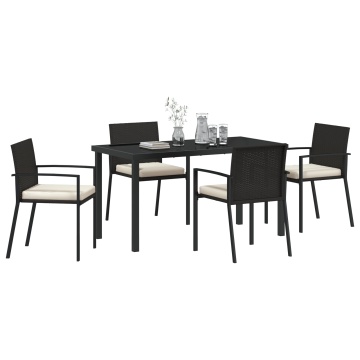 Set de dining de grădină 5 piese Rattan negru - Img 3
