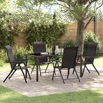 Set de Dining pentru Grădină 5 Piese Negru Poliratan - Img 1
