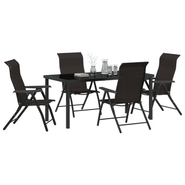 Set de Dining pentru Grădină 5 Piese Negru Poliratan - Img 3