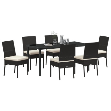 Set de Dining pentru Grădină 7 Piese Negru Poliratan - Img 3