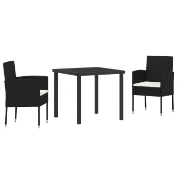 Set de dining pentru grădină cu perne - rattan polimeric negru - Img 2