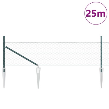 Set de garduri Set de 2 Verde pădure Oțel galvanizat 25 x 0.5 m - Img 3