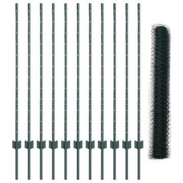 Set de Împrejmuire Set de 2 Verde Metal Mare Durabil - Img 2