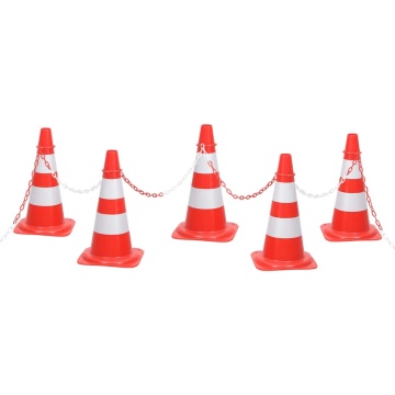 Set de lanț și con, lanț 10 m, roșu și alb - Img 1