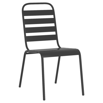 Set de masă pentru grădină, 5 piese, antracit, oțel - Img 8