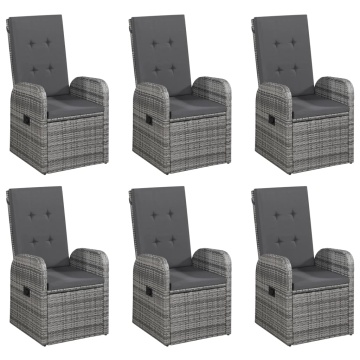 Set de masă pentru grădină, 7 piese, gri - Img 8