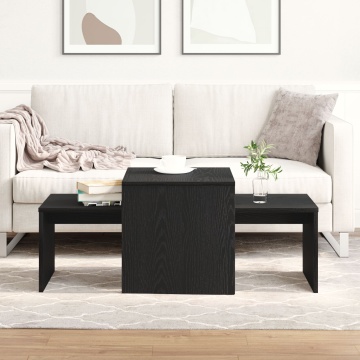 Set de mese nesting , negru stejar, 100x48x40 cm, lemn ingenios - Img 1