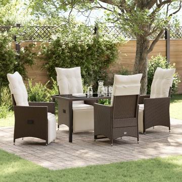 Set de mobilier de grădină 5 piese cu perne Maro Poliratan - Img 1