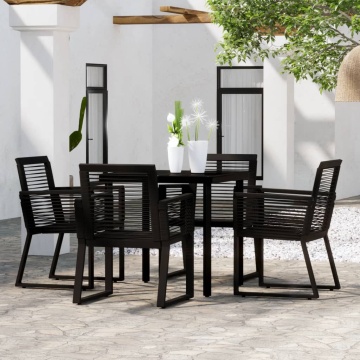 Set de mobilier pentru grădină, 5 piese, negru - Img 1