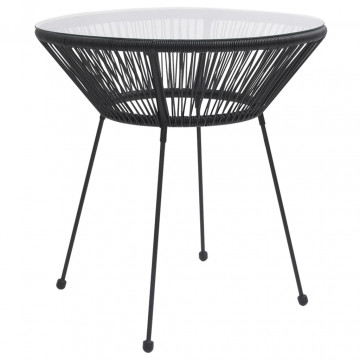 Set de mobilier pentru grădină, 5 piese, negru - Img 4
