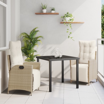 Set de Mobilier pentru Grădină din 3 Piese Bej Ratan Polimeric - Img 1