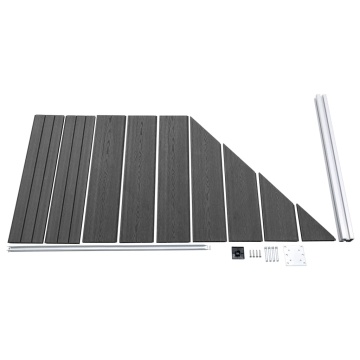 Set de panouri de gard, negru, 965x(105-186) cm, WPC - Img 8