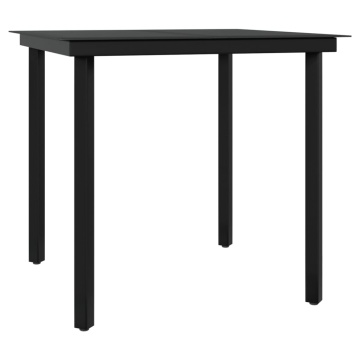 Set de servit masa pentru grădină, 5 piese, gri și negru - Img 5