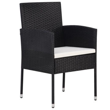 Set de servit masa pentru grădină, 5 piese, negru - Img 3
