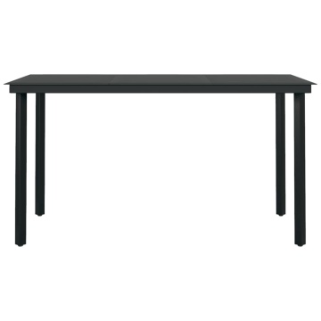 Set de servit masa pentru grădină, 5 piese, negru - Img 5