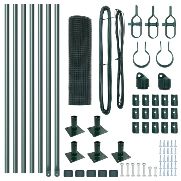 Set de stâlpi de gard Set de 2 Verde Metal 10 x 0.5 m Rezistent - Img 4
