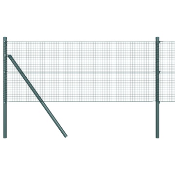 Set de Stâlpi de Gard Set de 2 Verde Metal 25 x 0.5 m Durabil - Img 2