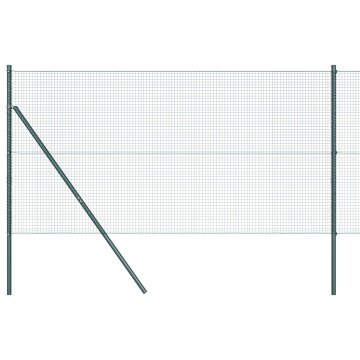 Set de Stâlpi pentru Gard Set de 2 Verde Oțel vopsit electrostatic - Img 2