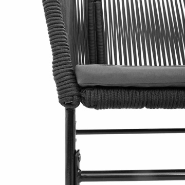 Set de sufragerie de grădină 5 piese neagră Sticlă Poly Rattan - Img 7