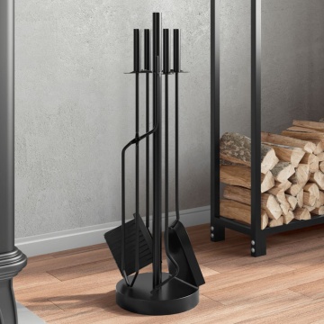 Set de unelte pentru șemineu, 5 piese, 18x66 cm, oțel - Img 1