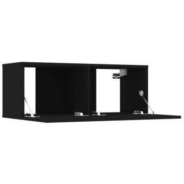 Set dulap TV, 6 piese, negru, lemn prelucrat - Img 6