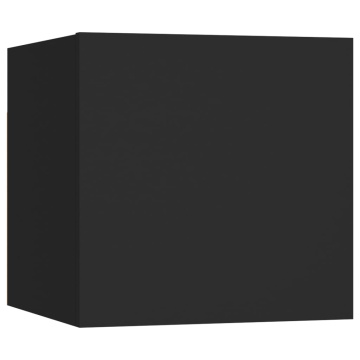 Set dulapuri TV, 4 piese, negru, lemn prelucrat - Img 4