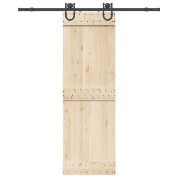 Set feronerie pentru ușă glisantă, negru, 183 cm, oțel - Img 1