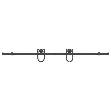 Set feronerie pentru ușă glisantă, negru, 183 cm, oțel - Img 2