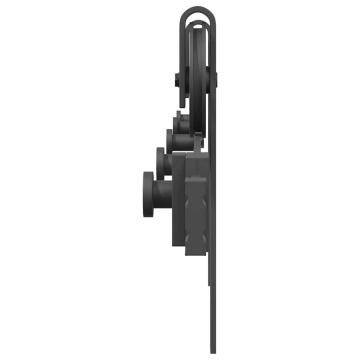 Set feronerie pentru ușă glisantă, negru, 183 cm, oțel - Img 5