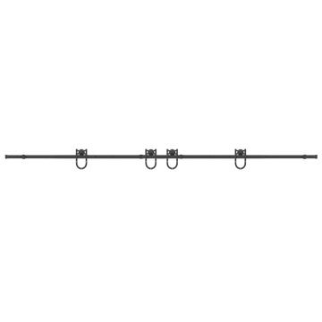 Set feronerie pentru ușă glisantă, negru, 183 cm, oțel - Img 4