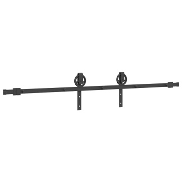 Set feronerie pentru uși glisante, negru, 200 cm, oțel - Img 6