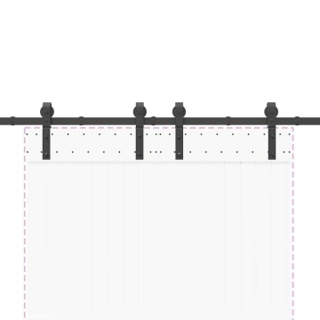 Set feronerie pentru uși glisante, negru, 200 cm, oțel - Img 7