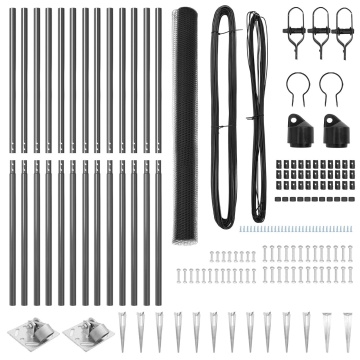 Set Gard Set de 2 Gri Oțel 25 x 1.5 m Pliabil Gard Extern - Img 3