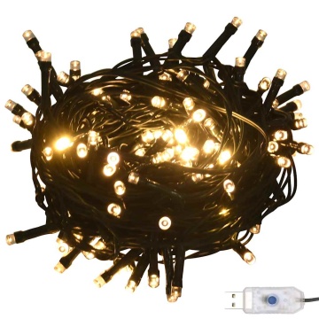 Set globuri Crăciun cu vârf & 150 LED-uri 61 piese alb & gri - Img 3