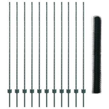 Set Împrejmuire Grădină Set de 2 Verde Metal 25 x 1,5 m - Img 2
