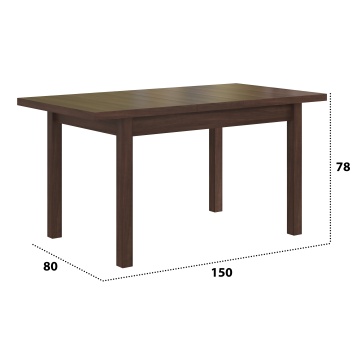 Set masa extensibila 120x150cm cu 6 scaune tapitate, mb-13 max5 si s-37 boss7 o15, nuc, lemn masiv de fag, stofa - Img 8