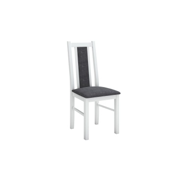 Set masa extensibila jork 250-300x100 cm, lemn masiv alb, cu 12 scaune tapitate stofa gri, s-38 B24B - Img 4