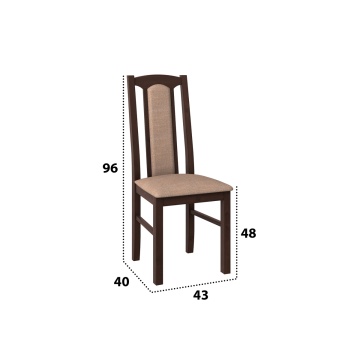 Set masa extensibila Kan 100x135 cm, lemn masiv, culoare nuc, blat din mdf cu 4 scaune tapitate S-37 Boss7 o15, stofa - Img 4