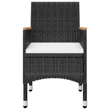 Set masă pentru grădină, 5 piese, cu perne, negru - Img 4