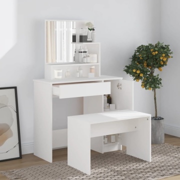 Set măsuță de toaletă, alb, 86,5x35x136 cm - Img 1